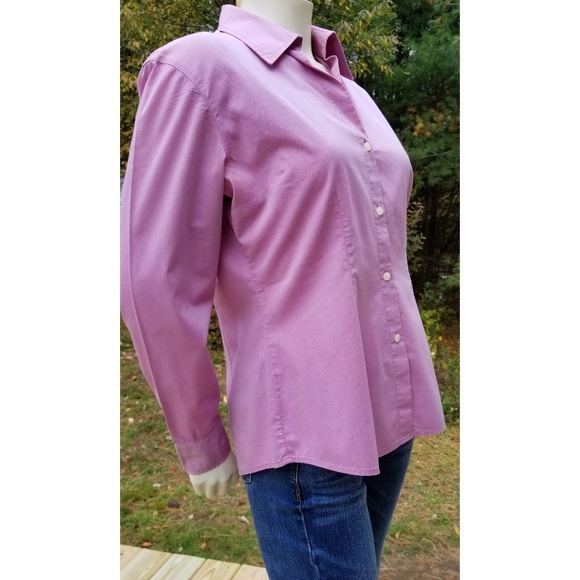 City Stretch Long Sleeves Button Down Blouse, S - Picture 6 of 6